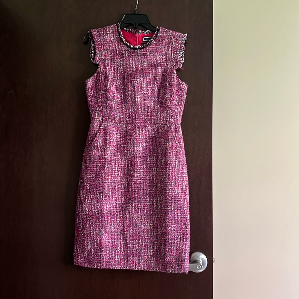 J. Crew Size 6 Pink Tweed Sheath Dress